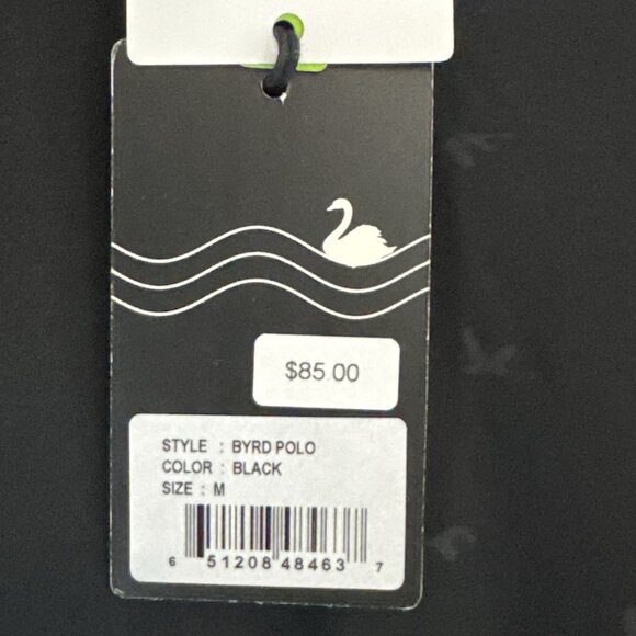 NWT Swannies Golf Shirt Polo Medium Black Birds Short Sleeve Logo Nomad MSRP $85 - Picture 6 of 15